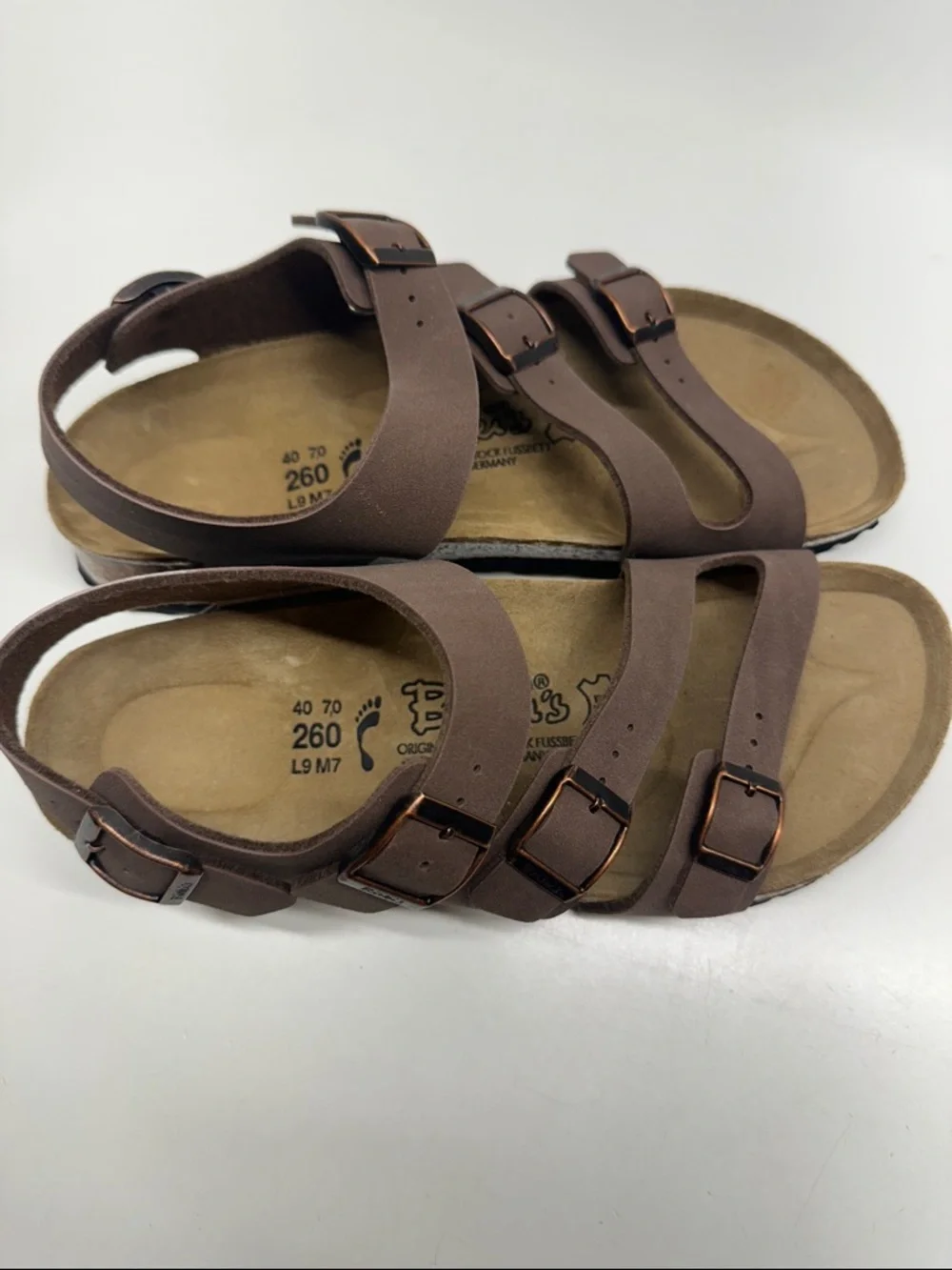 Birkenstock Birki's Canberra Sandals Open Toe Adjustable Ankle Strap Brown 9